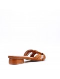 Large size 38-42 low heel sandal in faux leather for women