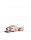 Grande taille 38-42 Sandale à petit talon en simili cuir pour femme