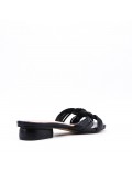 Large size 38-42 low heel sandal in faux leather for women