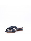 Low-heel sandal in mixed materials for women