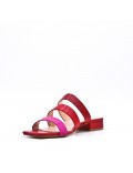 Large size 38-42 low heel sandal in faux leather for women