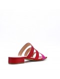 Large size 38-42 low heel sandal in faux leather for women