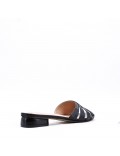 Low-heel sandal in mixed materials for women