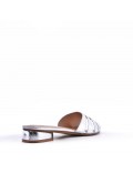 Low-heel sandal in mixed materials for women