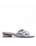 Large size 38-42 low heel sandal in faux leather for women