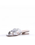 Large size 38-42 low heel sandal in faux leather for women