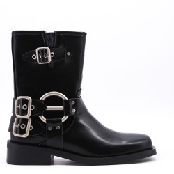 Faux leather ankle boot