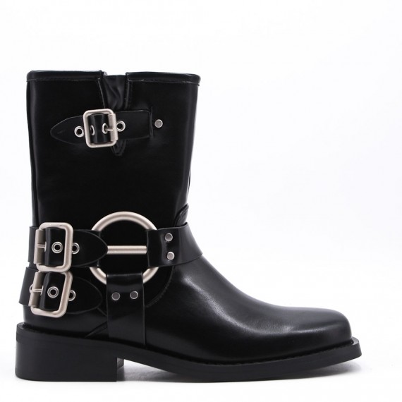 Faux leather ankle boot