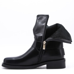 Faux leather ankle boot