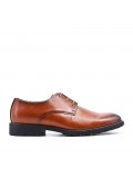 Lace-up faux leather derby