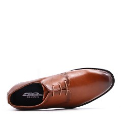 Lace-up faux leather derby