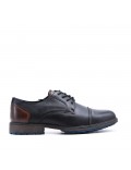 Lace-up faux leather derby