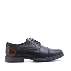 Lace-up faux leather derby