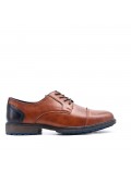 Lace-up faux leather derby