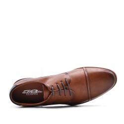 Lace-up faux leather derby