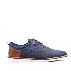 Lace-up faux leather derby