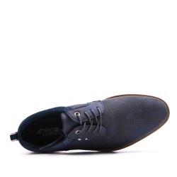 Lace-up faux leather derby