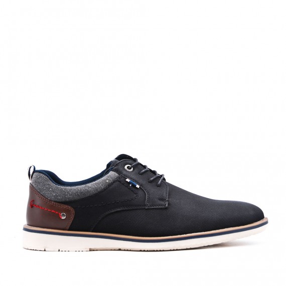 Lace-up faux leather derby