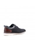 Lace-up faux leather derby