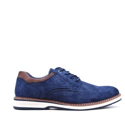 Lace-up faux leather derby