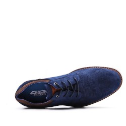 Lace-up faux leather derby