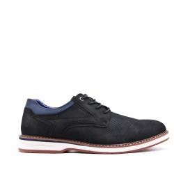 Lace-up faux leather derby