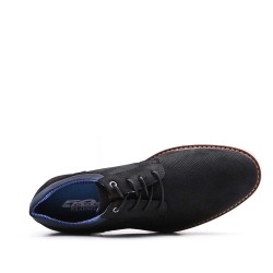 Lace-up faux leather derby