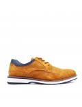 Lace-up faux leather derby