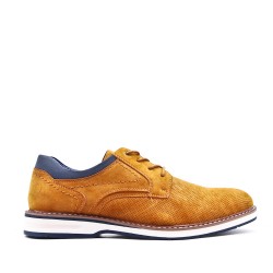 Lace-up faux leather derby