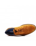 Lace-up faux leather derby