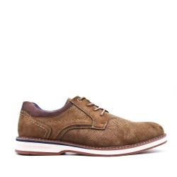 Lace-up faux leather derby