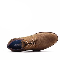 Lace-up faux leather derby