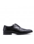 Lace-up faux leather derby