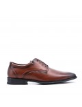 Lace-up faux leather derby