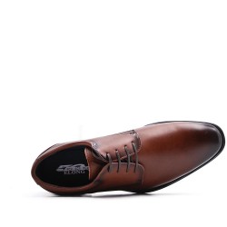 Lace-up faux leather derby