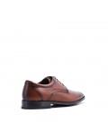 Lace-up faux leather derby