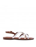 Flat sandals in faux leather for women