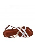 Flat sandals in faux leather for women