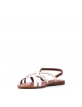 Flat sandals in faux leather for women