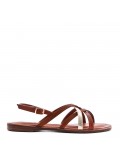 Flat sandals in faux leather for women