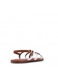 Flat sandals in faux leather for women