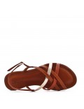 Flat sandals in faux leather for women