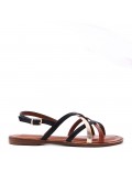 Flat sandals in faux leather for women