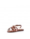 Flat sandals in faux leather for women