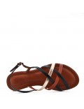 Flat sandals in faux leather for women