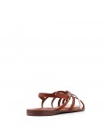 Flat sandals in faux leather for women