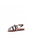 Flat sandals in faux leather for women