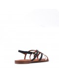 Flat sandals in faux leather for women