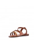 Flat sandals in faux leather for women