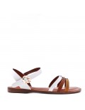 Flat sandals in faux leather for women